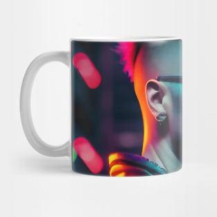 Abstract Cyberpunk Man Mug